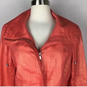 Lafayette148 Linen Coral zip up​